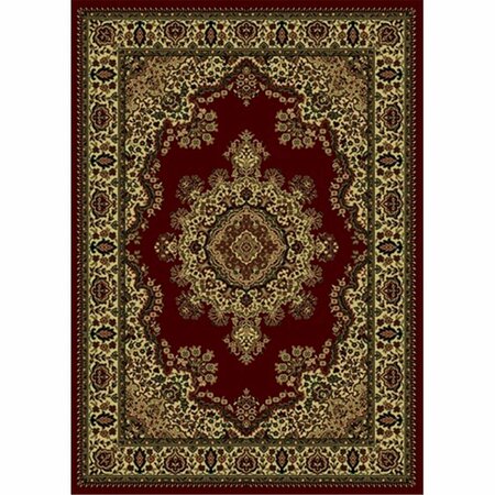 AURIC Castello Rectangular Burgundy Traditional Italy Area Rug, 7 ft. 9 in. W x 11 ft. H AU2643492